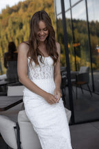 Lace corset top and midi skirt
