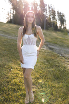 Olivia light ivory corset lace covered wedding dress (Copy)