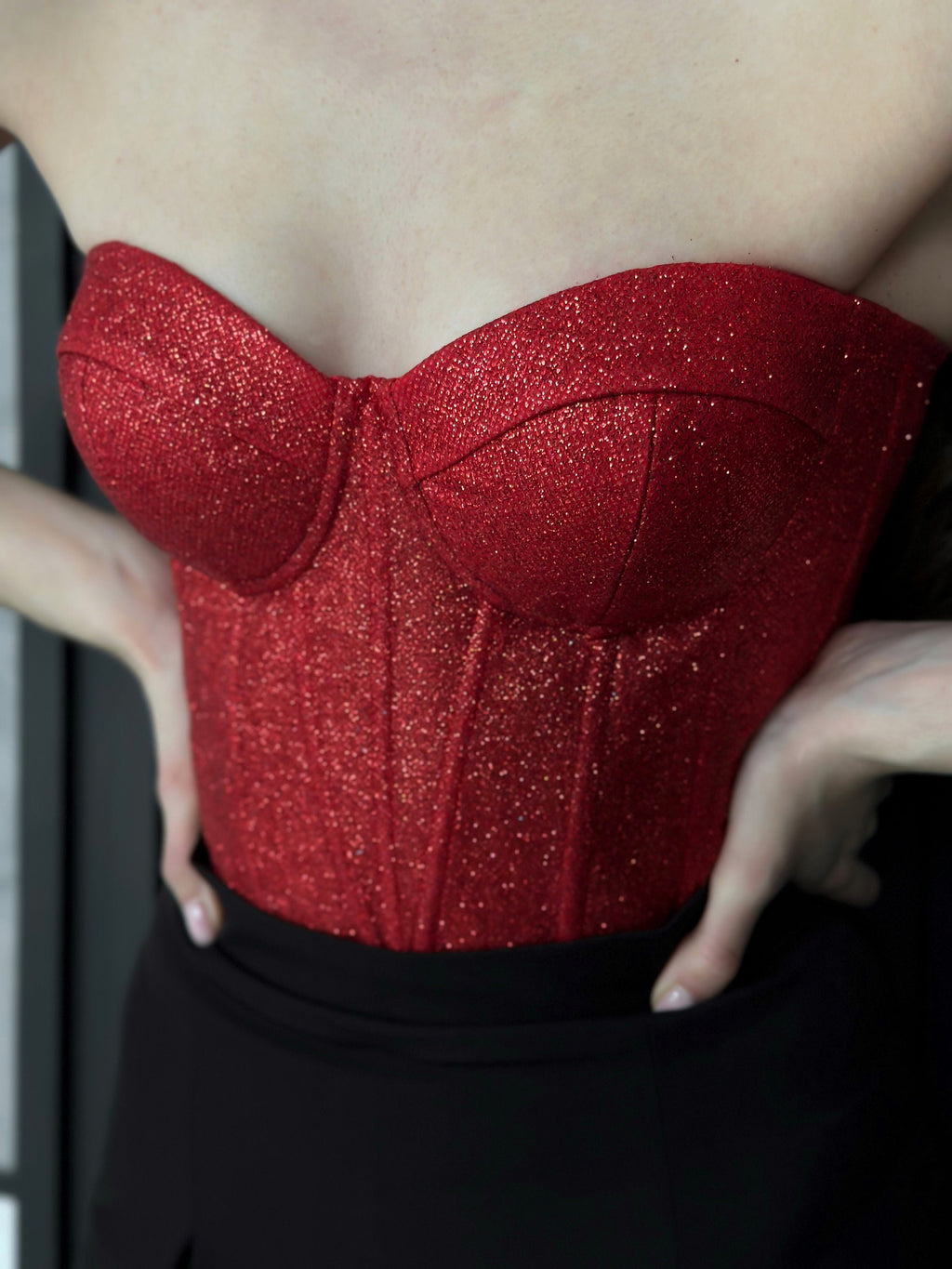 Prom corset top, custom made glitter dress, party overbust corset, blue plus size corset top