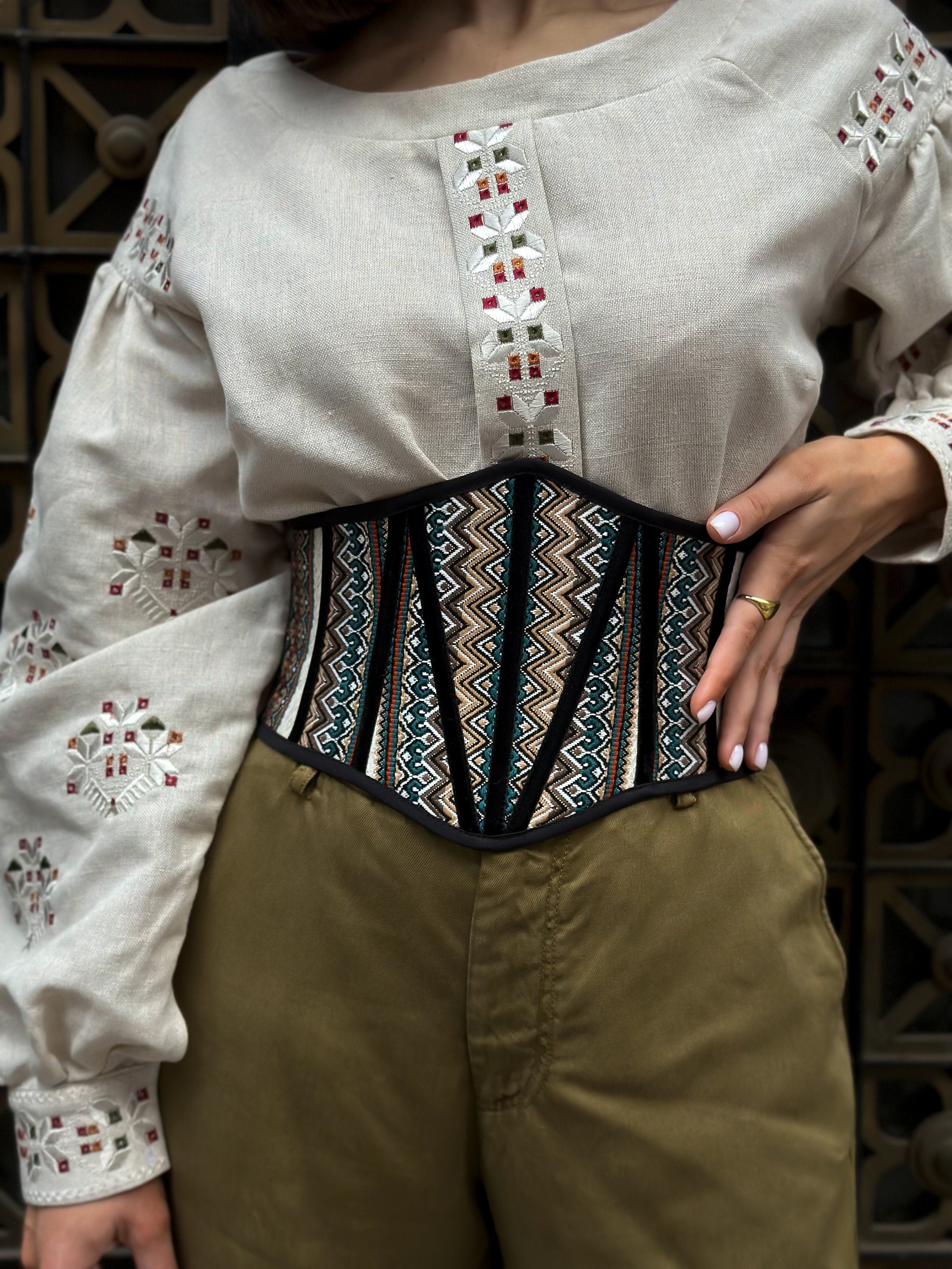 Ukraine red corset belt, custom plus size underbust corset, renaissance corset, Victorian corset top