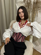 Ukraine red corset belt, custom plus size underbust corset, renaissance corset, Victorian corset top