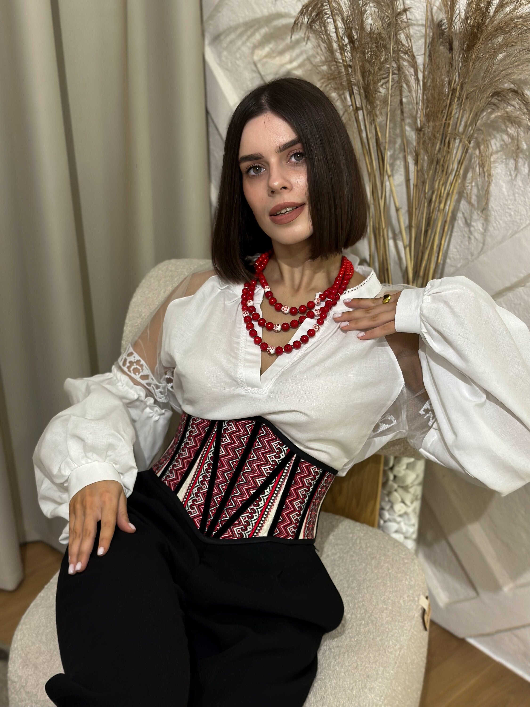 Ukraine red corset belt, custom plus size underbust corset, renaissance corset, Victorian corset top