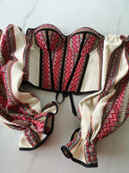 Corset top Ukraine, hand made corset top, corset with long detachable sleeves
