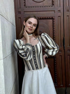 Ukraine corset top, corset with long sleeves, ukrainian custom made corset top, etno corset top, Victorian corset