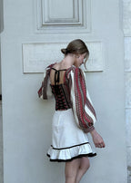 Ukraine corset top, corset with long sleeves, ukrainian custom made corset top, etno corset top, Victorian corset