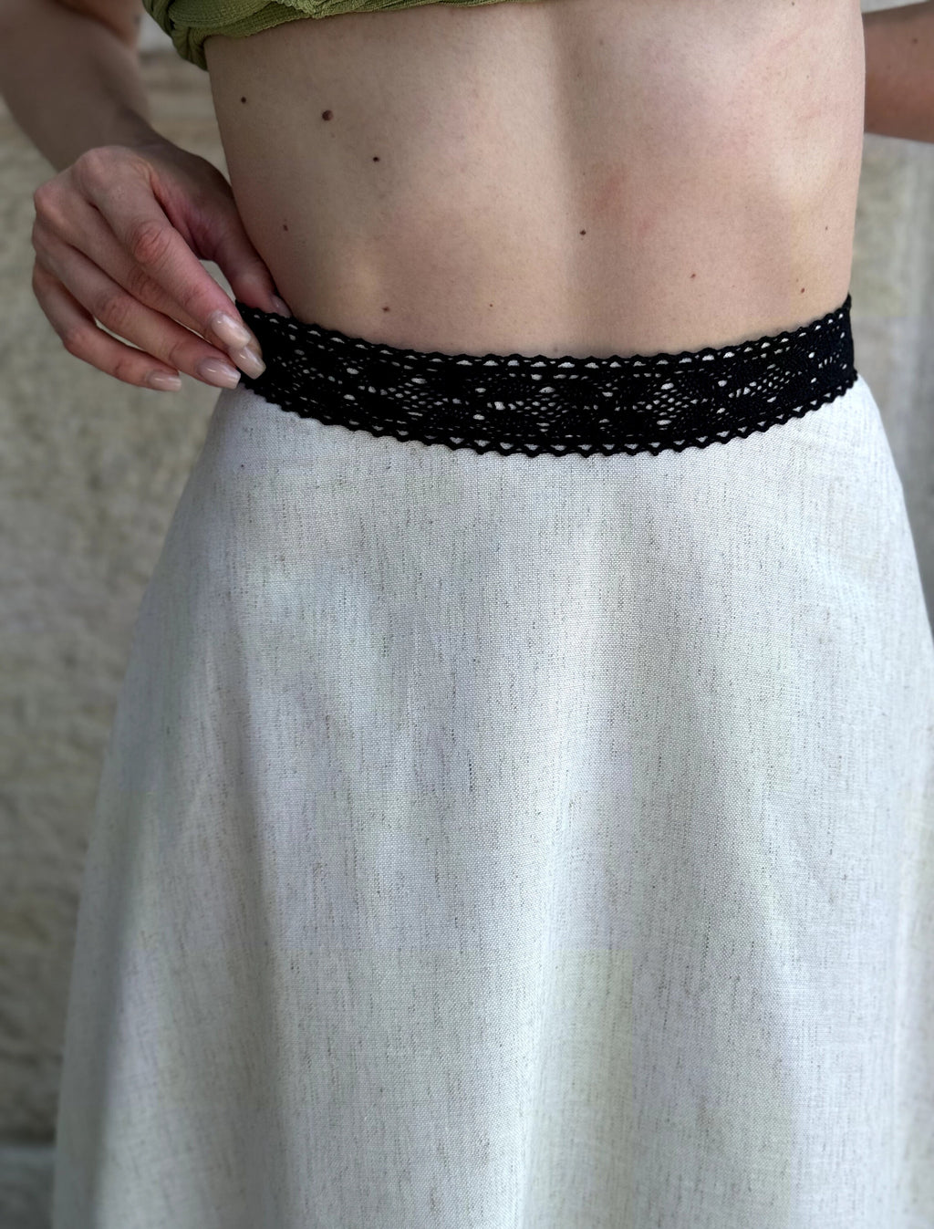 Long skirt, linen skirt with linen, Ukrainian long etno skirt