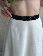 Long skirt, linen skirt with linen, Ukrainian long etno skirt