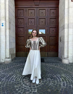 Long skirt, linen skirt with linen, Ukrainian long etno skirt