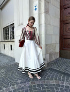 Long skirt, linen skirt with linen, Ukrainian long etno skirt
