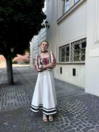 Long skirt, linen skirt with linen, Ukrainian long etno skirt