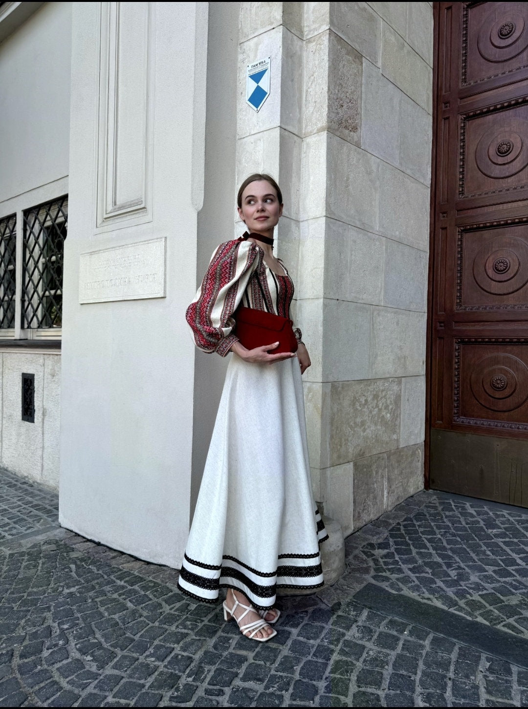 Long skirt, linen skirt with linen, Ukrainian long etno skirt