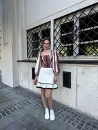 Long skirt, linen skirt with linen, Ukrainian long etno skirt