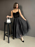Long tulle skirt, black midi tulle skirt, lush skirt for event