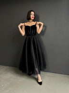 Long tulle skirt, black midi tulle skirt, lush skirt for event