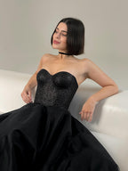 Long tulle skirt, black midi tulle skirt, lush skirt for event