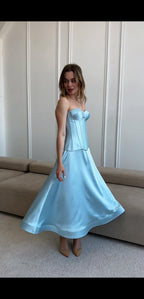 Long skirt, satin maxi skirt , A-line girls skirt, prom outlook, wedding outlook, bridesmaid