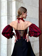 Corset top Ukraine, hand made corset top, corset with long detachable sleeves