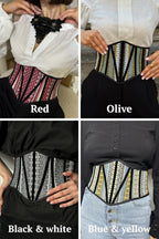 Underbust Corset Belt, Ethnic Waist Corset Cincher, Folk Style Wide Belt, Modern Ukrainian Ethno Corset, Renaissance Bodice