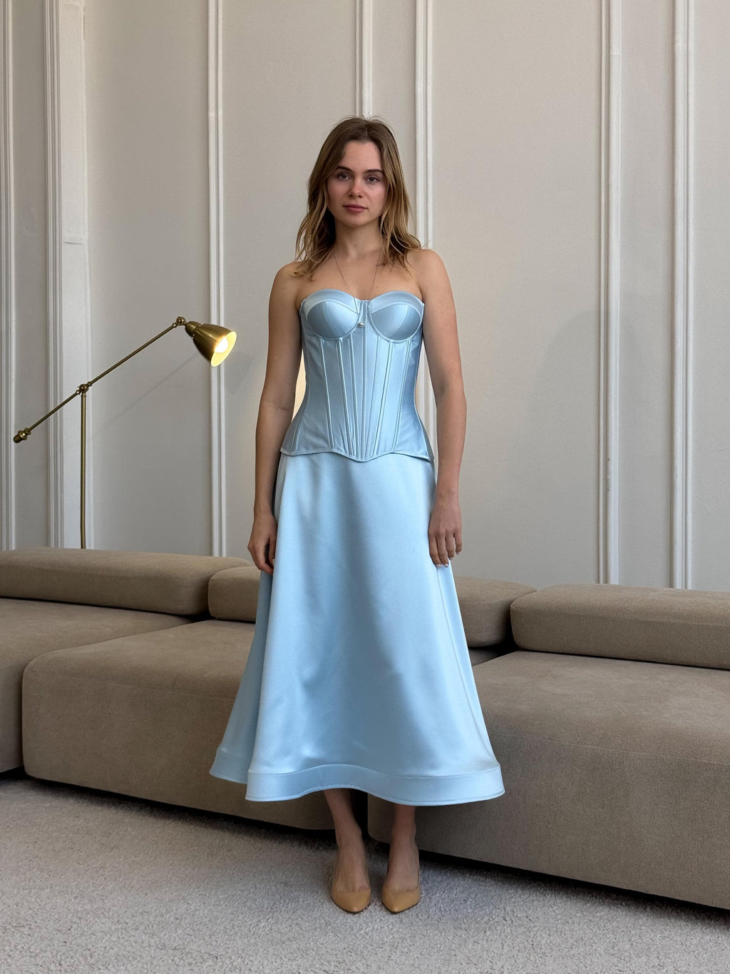 Long skirt, satin maxi skirt , A-line girls skirt, prom outlook, wedding outlook, bridesmaid