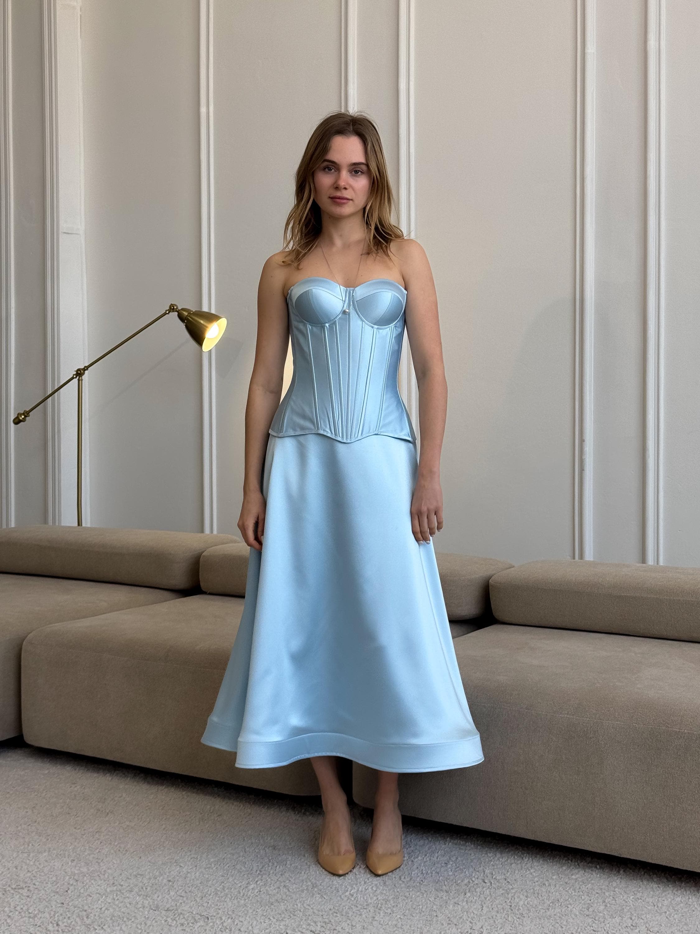 Long skirt, satin maxi skirt , A-line girls skirt, prom outlook, wedding outlook, bridesmaid