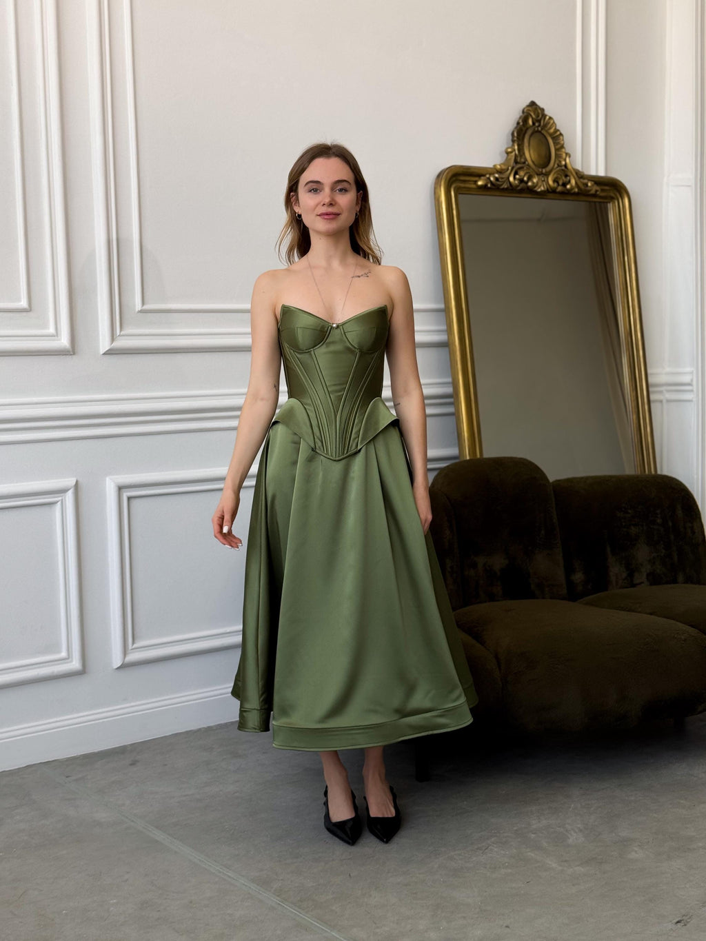 Long skirt, satin maxi skirt , A-line girls skirt, prom outlook, wedding outlook, bridesmaid