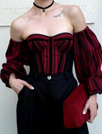 Corset top Ukraine, hand made corset top, corset with long detachable sleeves