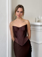 Corset top with flowing skirt - ideal for Bachelorette celebrations, Prom nights, and summer Weddings, Bridesmaid overbust corset