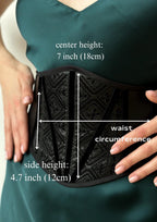 Faux leather corset belt embroidered, underbust corset, plus size custom made corset top, black renaissance corset for dress