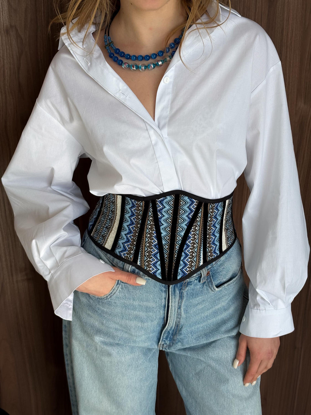 Underbust Corset Belt, Ethnic Waist Corset Cincher, Folk Style Wide Belt, Modern Ukrainian Ethno Corset, Renaissance Bodice