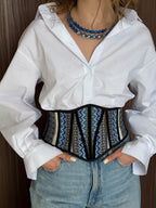 Underbust Corset Belt, Ethnic Waist Corset Cincher, Folk Style Wide Belt, Modern Ukrainian Ethno Corset, Renaissance Bodice