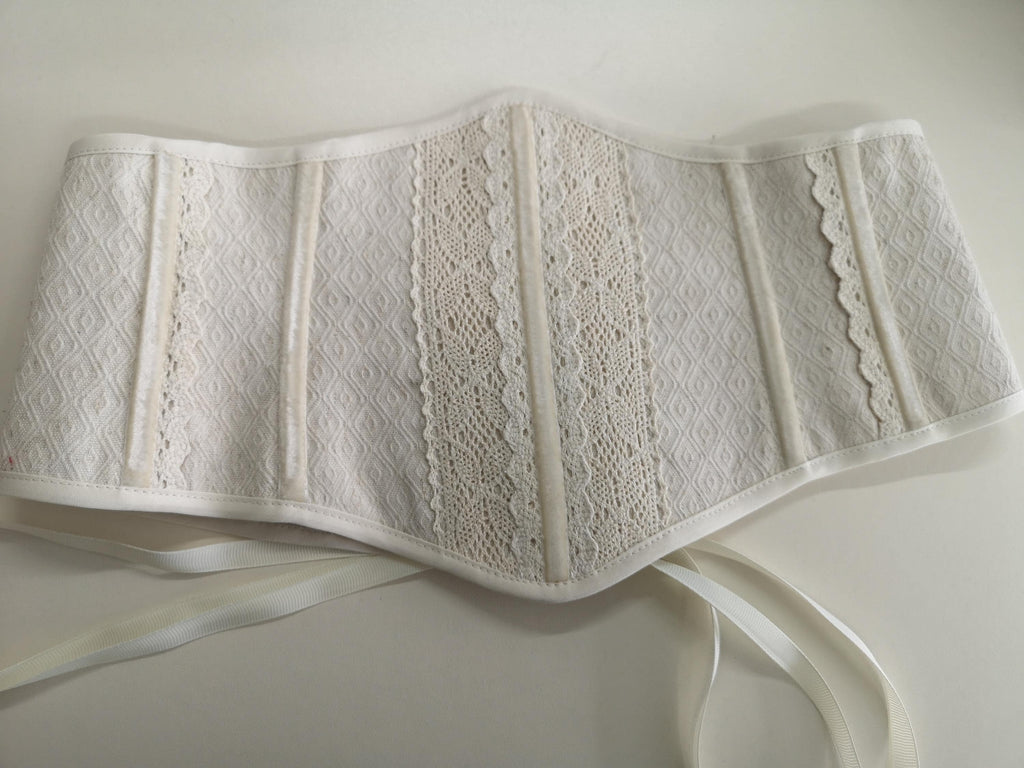 Lace Corset Belt, Ivory Waist Cincher, Underbust Corset Lace Up, Renaissance Corset Underbust, Bridal Corset Belt, Cottagecore Belt