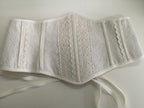 Lace Corset Belt, Ivory Waist Cincher, Underbust Corset Lace Up, Renaissance Corset Underbust, Bridal Corset Belt, Cottagecore Belt