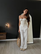 Corset wedding dress, wedding gown ivory corset, custom wedding guest dress