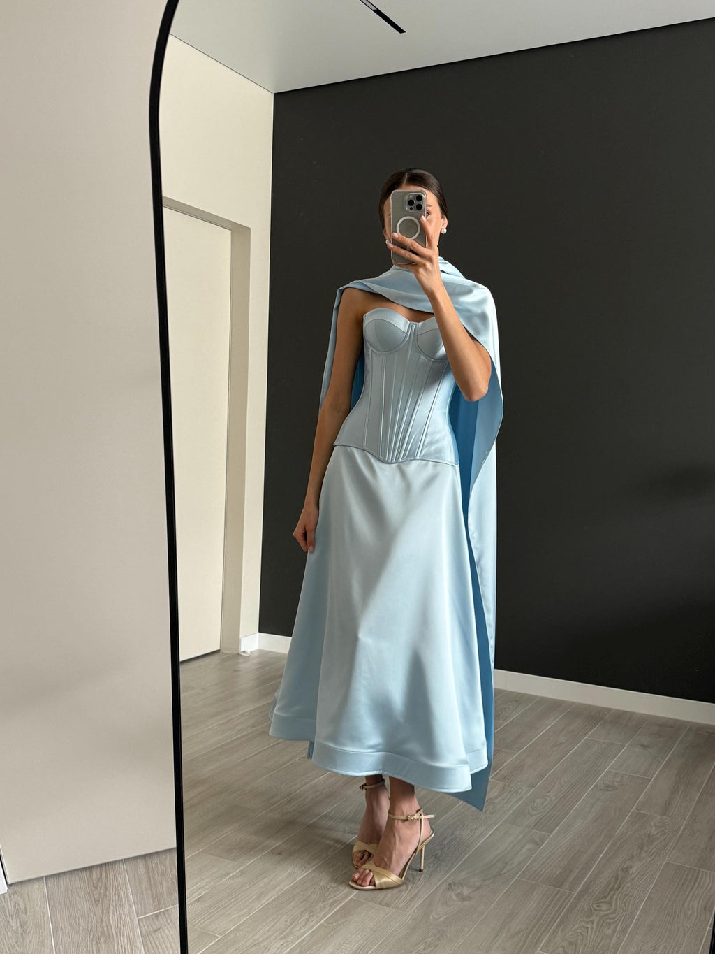 Corset Top and midi Skirt Set with shawl, ideal for Bridesmaids, Wedding Guests, and Bachelorette Parties, overbust corset top