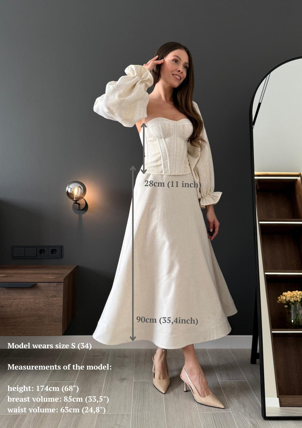 Corset wedding dress, wedding gown ivory corset, custom wedding guest dress