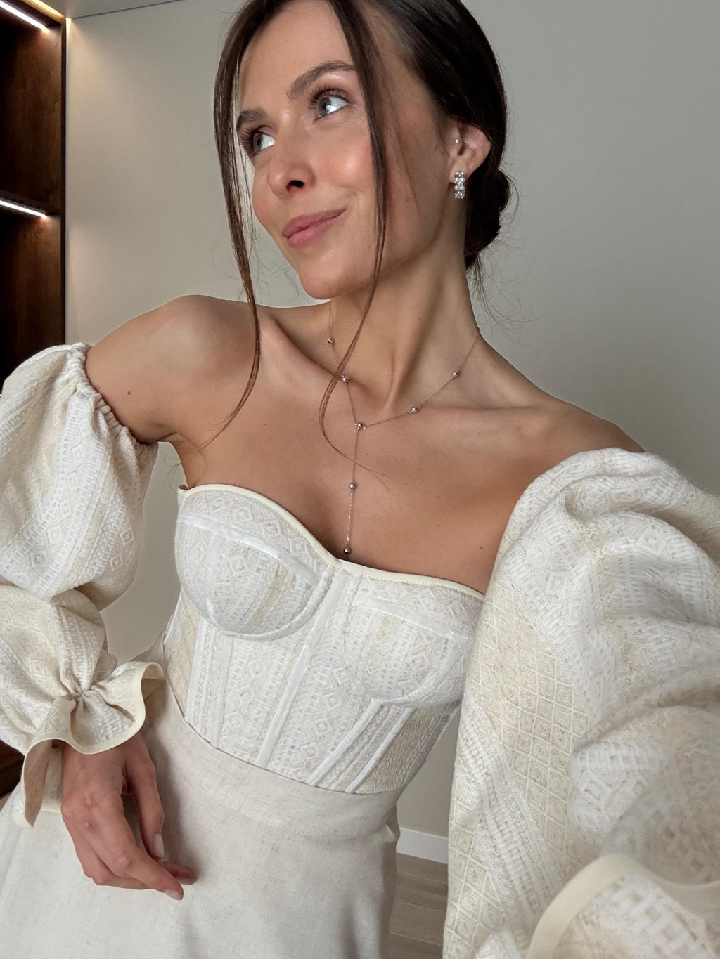 Corset wedding dress, wedding gown ivory corset, custom wedding guest dress