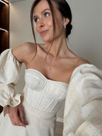 Corset wedding dress, wedding gown ivory corset, custom wedding guest dress