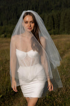 Wedding dress short, mini elopement engagement and civil corset lace covered wedding dress