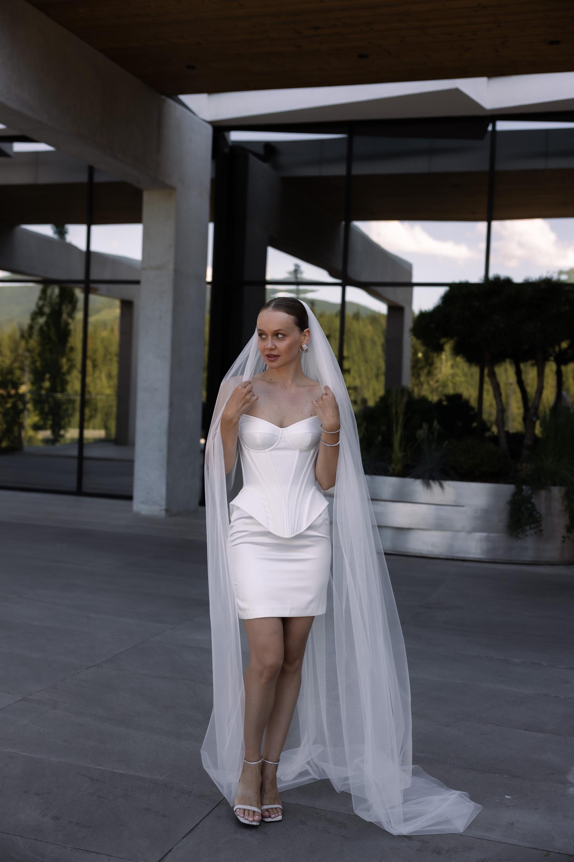 Wedding dress mini, mini elopement engagement and civil corset wedding dress