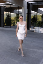 Wedding dress mini, mini elopement engagement and civil corset wedding dress