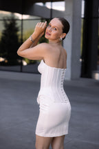 Wedding dress mini, mini elopement engagement and civil corset wedding dress
