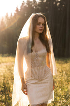 Wedding dress short, mini elopement engagement and civil corset lace covered wedding dress