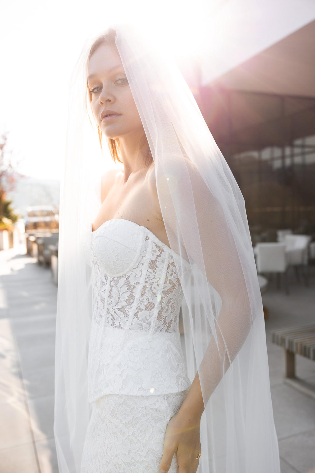 Soft tule bridal veil, wedding veil, long chapel length, cathedral length