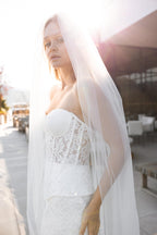Soft tule bridal veil, wedding veil, long chapel length, cathedral length
