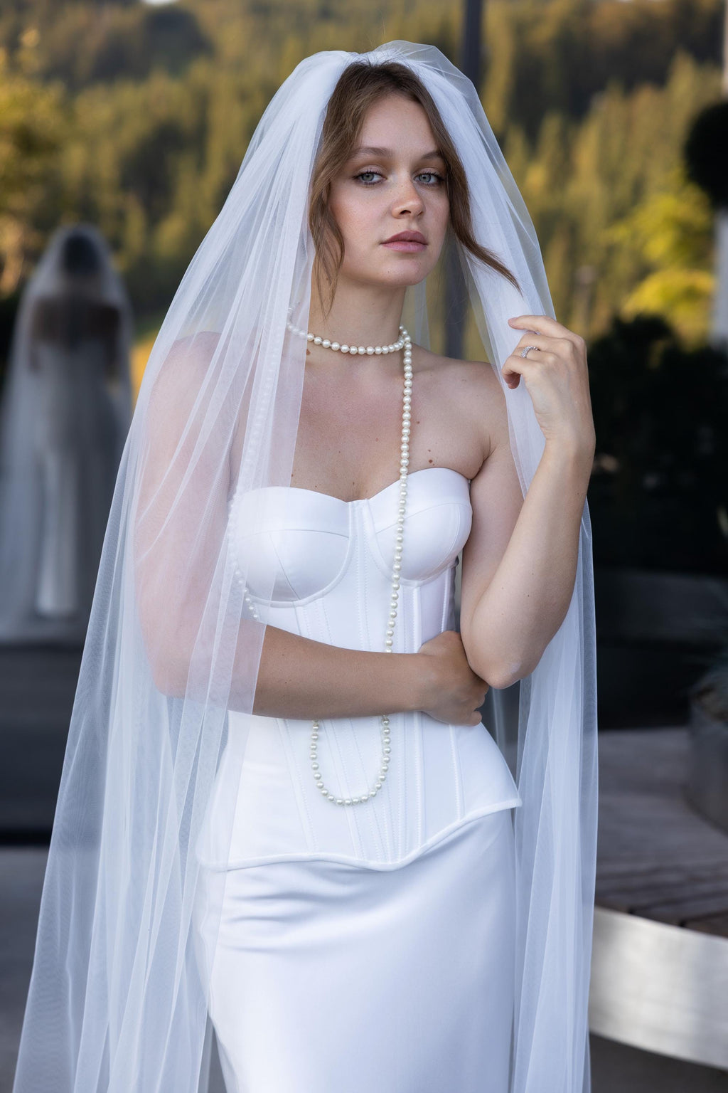 Soft tule bridal veil, wedding veil, long chapel length, cathedral length