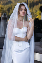 Soft tule bridal veil, wedding veil, long chapel length, cathedral length