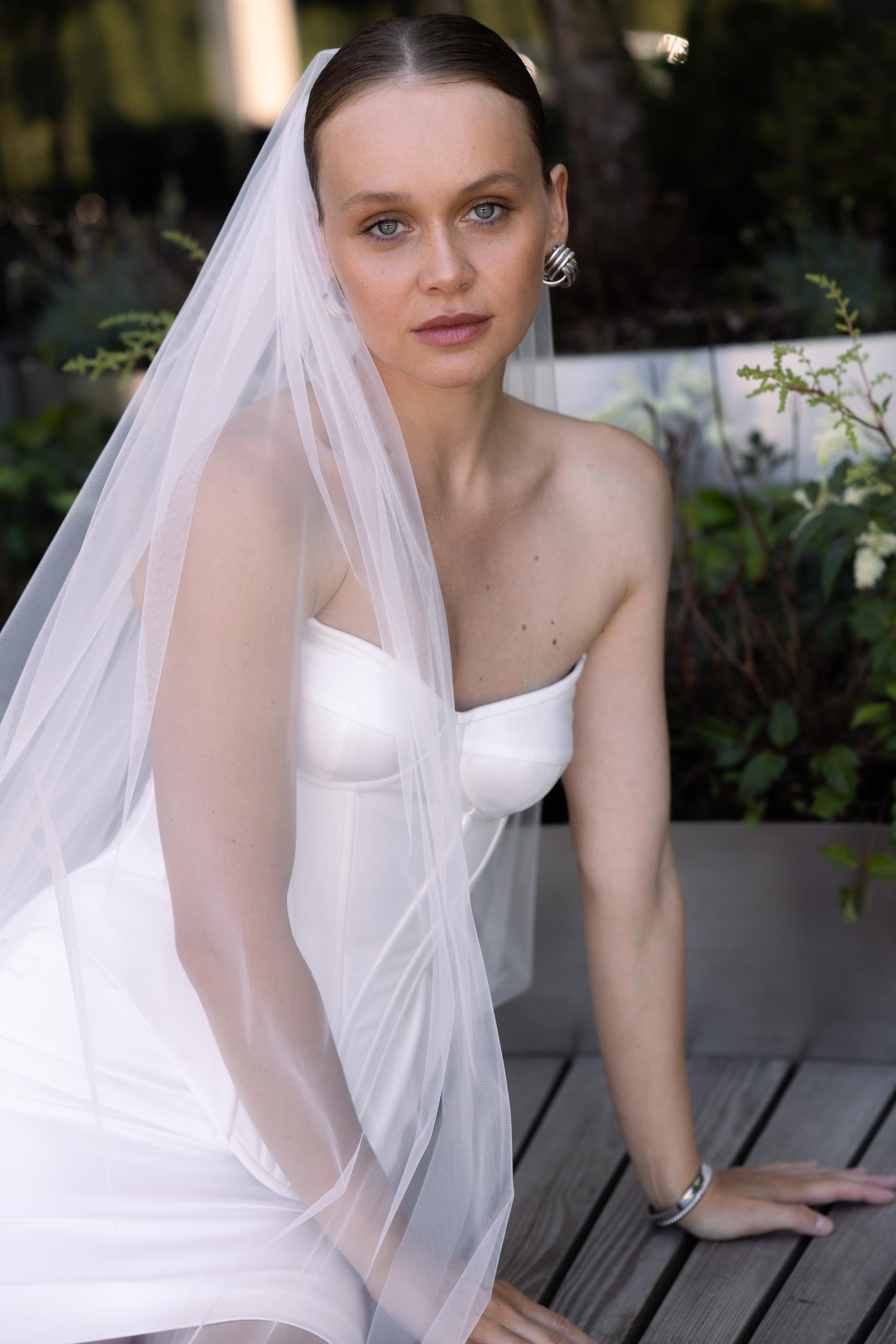 Soft tule bridal veil, wedding veil, long chapel length, cathedral length