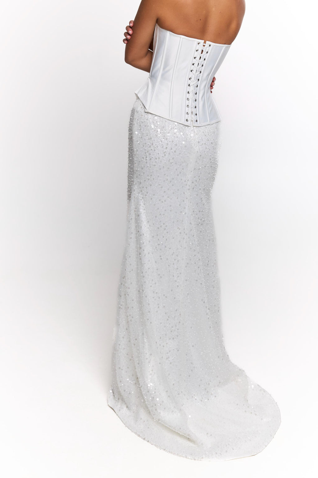 Wedding dress midi lace cover, midi elopement engagement and civil corset wedding dress