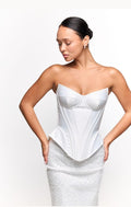 Wedding dress midi lace cover, midi elopement engagement and civil corset wedding dress