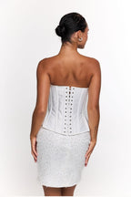 Wedding dress, sequins mini elopement engagement and civil corset wedding dress